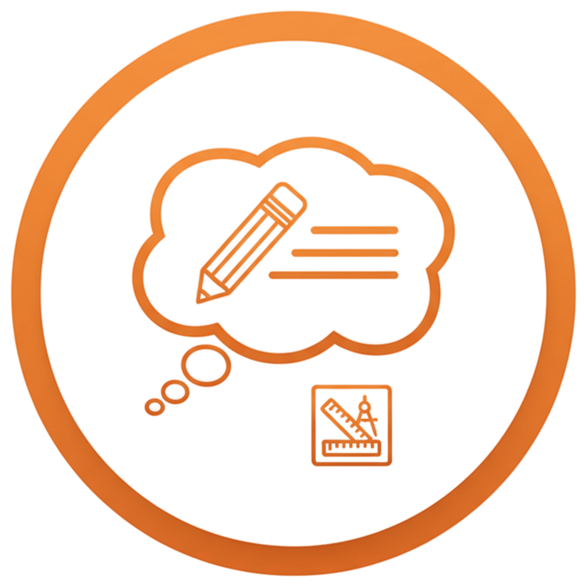 http://Un%20cercle%20orange%20contient%20une%20bulle%20de%20pensée%20avec%20un%20crayon%20et%20des%20lignes,%20et%20une%20petite%20icône%20représentant%20une%20règle%20et%20un%20compas%20en%20dessous,%20symbolisant%20la%20planification%20ou%20la%20pensée%20créative.